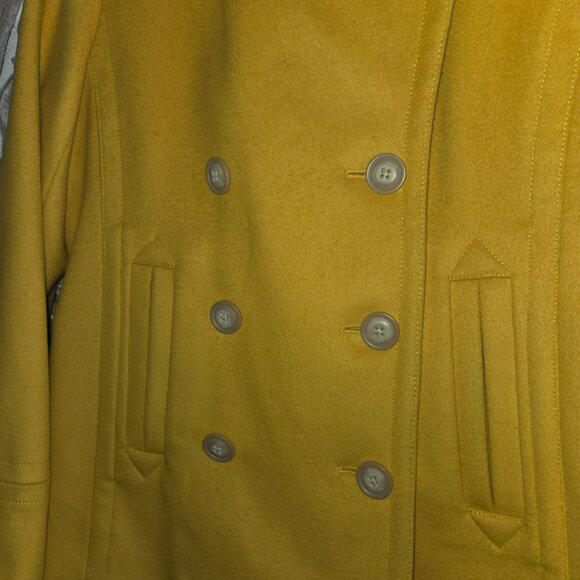 JCrew yellow wool peacoat size medium - Picture 5 of 7